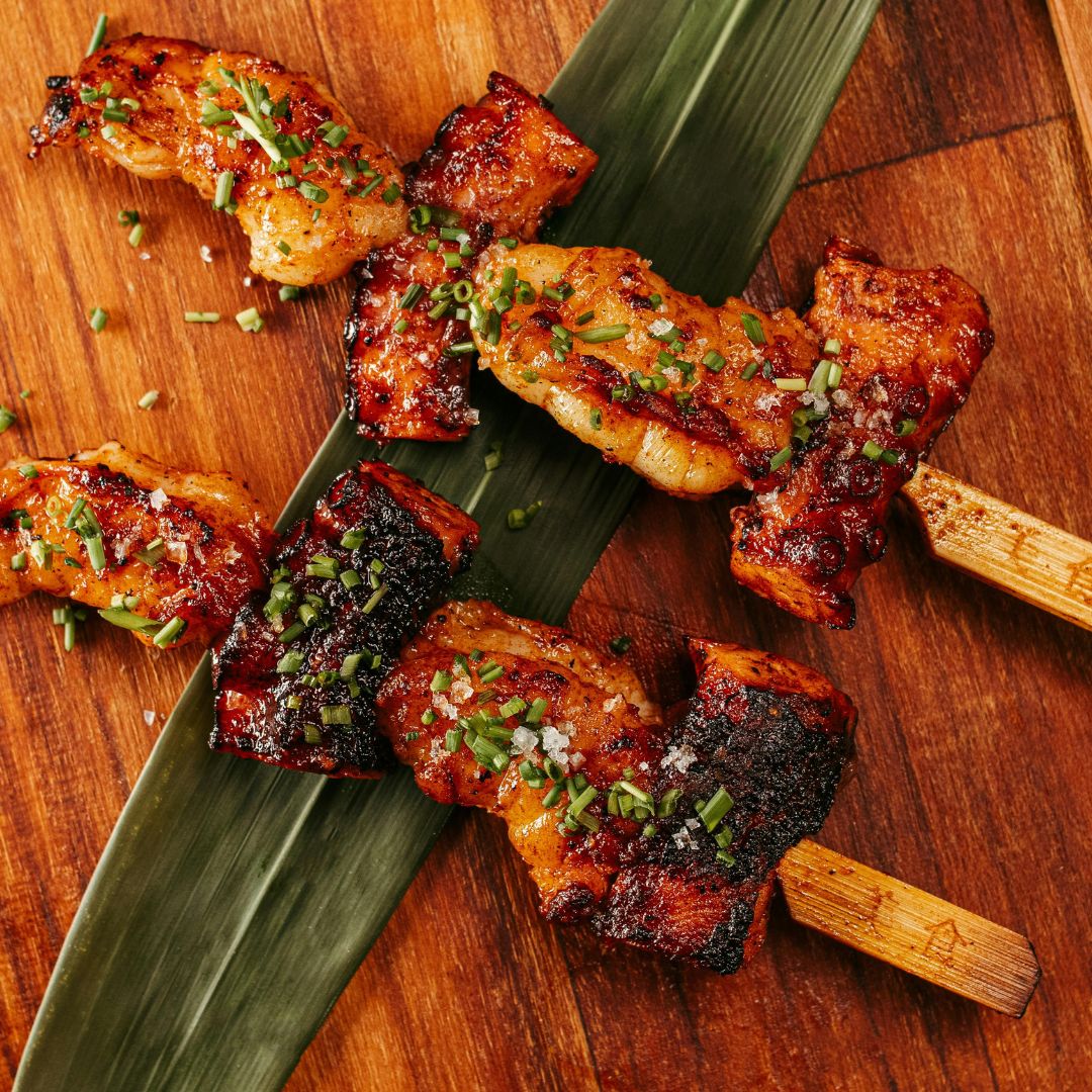 Brochette de courge, poulet taouk